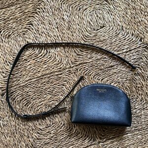 Kate Spade Black Leather Dome Crescent Crossbody Bag